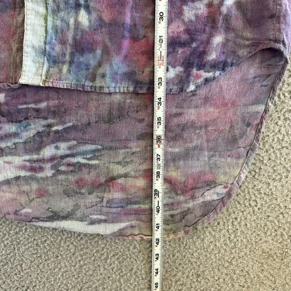 Palma Leone Shirt Dress Womens Medium Tie-Dye Artsy Boho High Low Hem‎ Beach - Picture 7 of 13